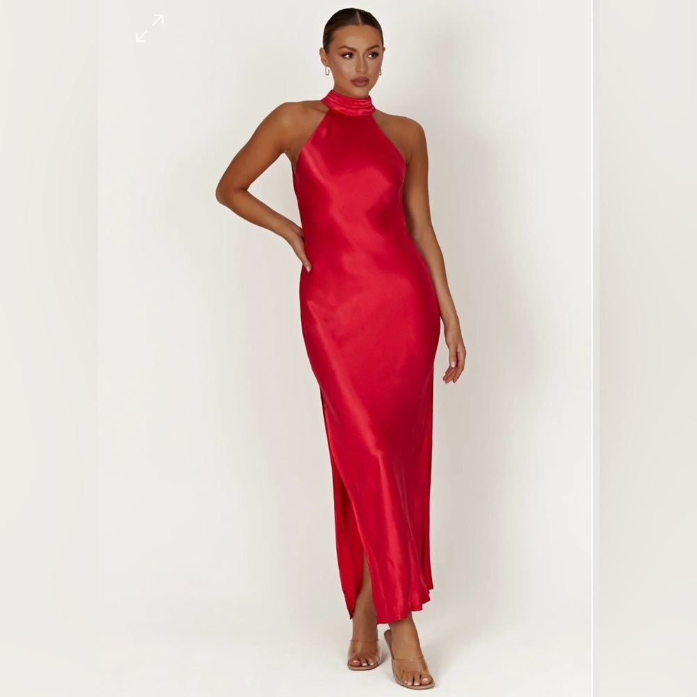 Split Draped Back Dress - image 1